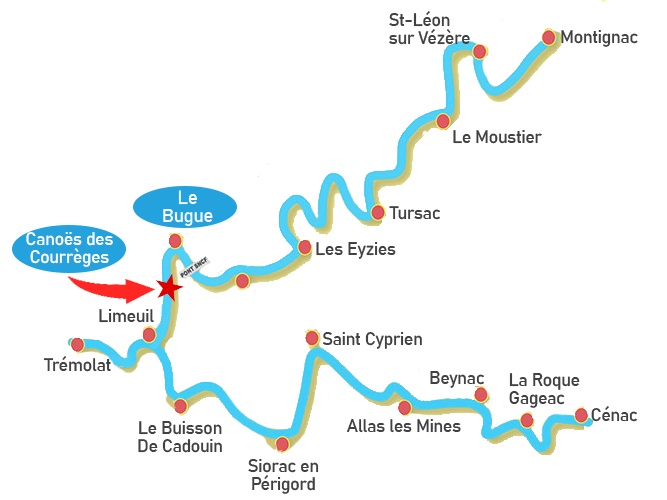 Parcours rivières Dordogne et Vézère